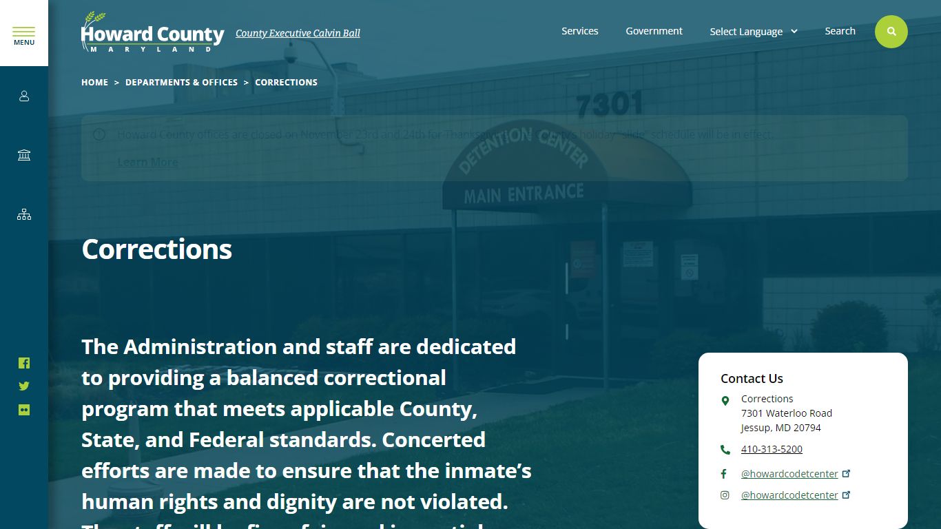 Corrections | Howard County