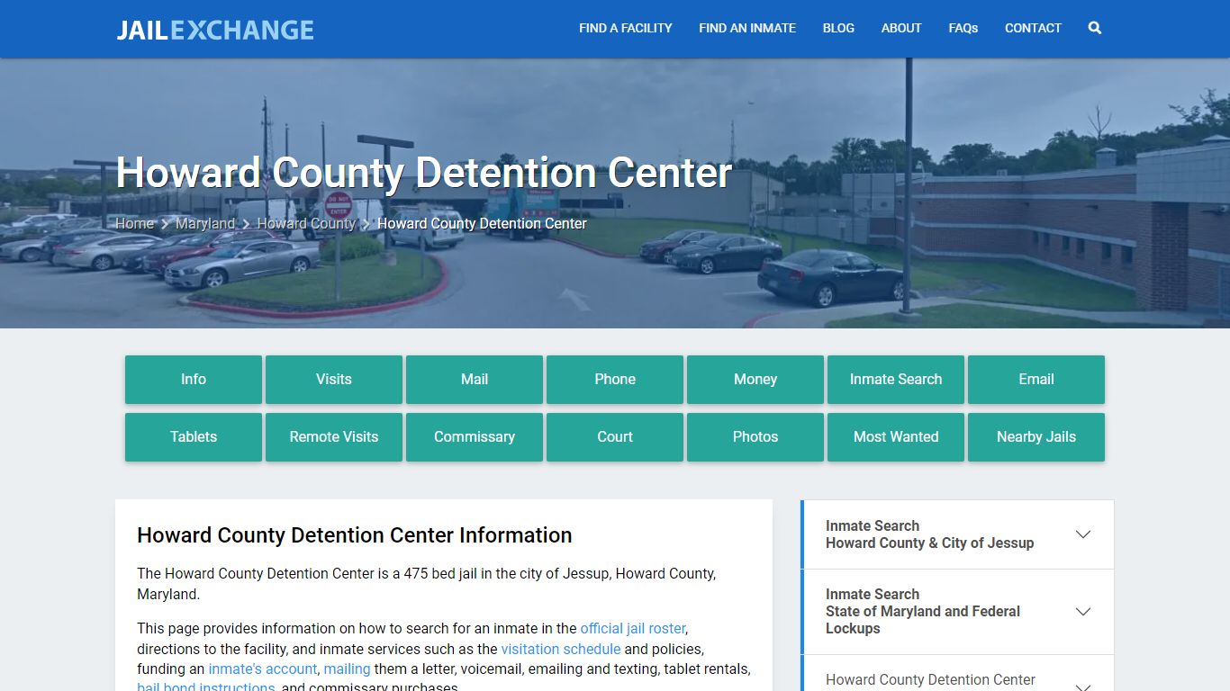 Howard County Detention Center, MD Inmate Search, Information