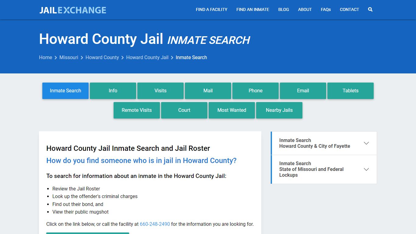 Inmate Search: Roster & Mugshots - Howard County Jail, MO