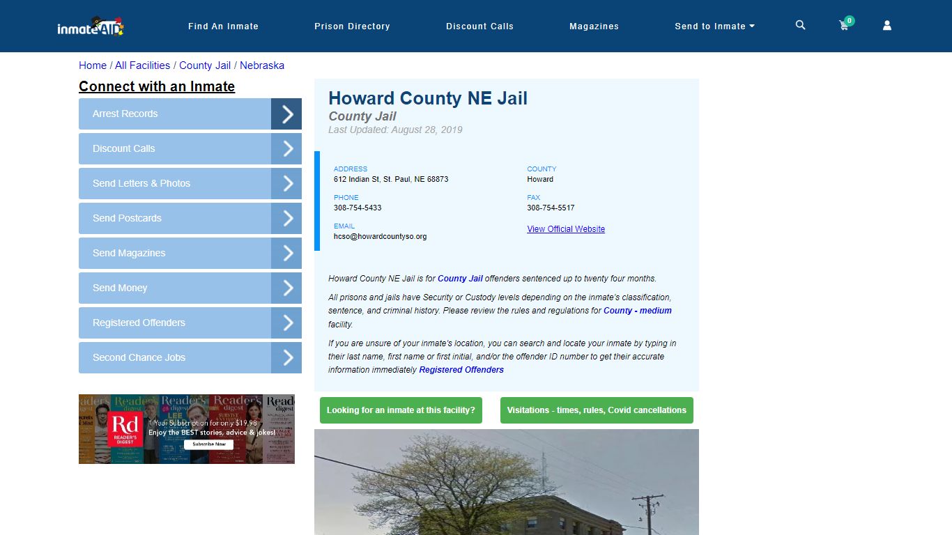 Howard County NE Jail - Inmate Locator - St. Paul, NE