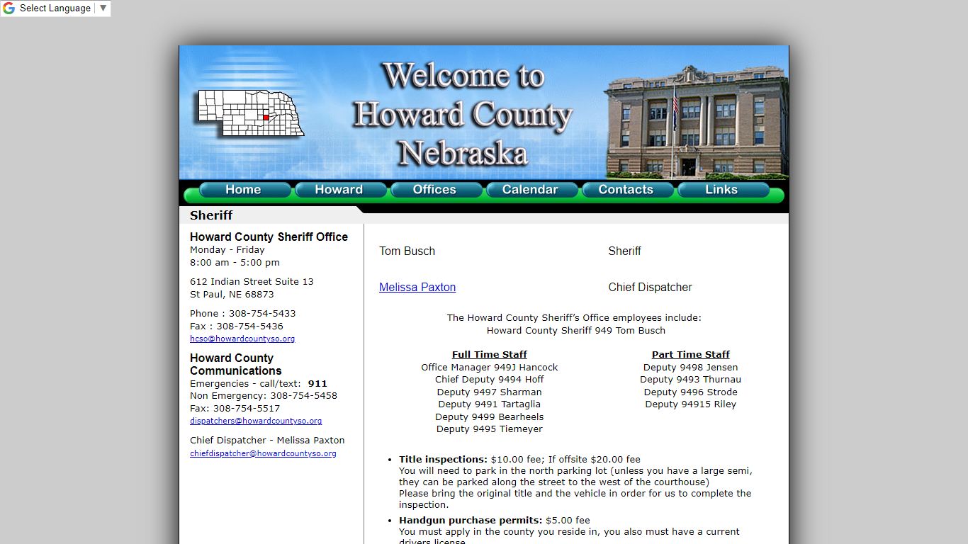 Howard County Sheriff - Nebraska