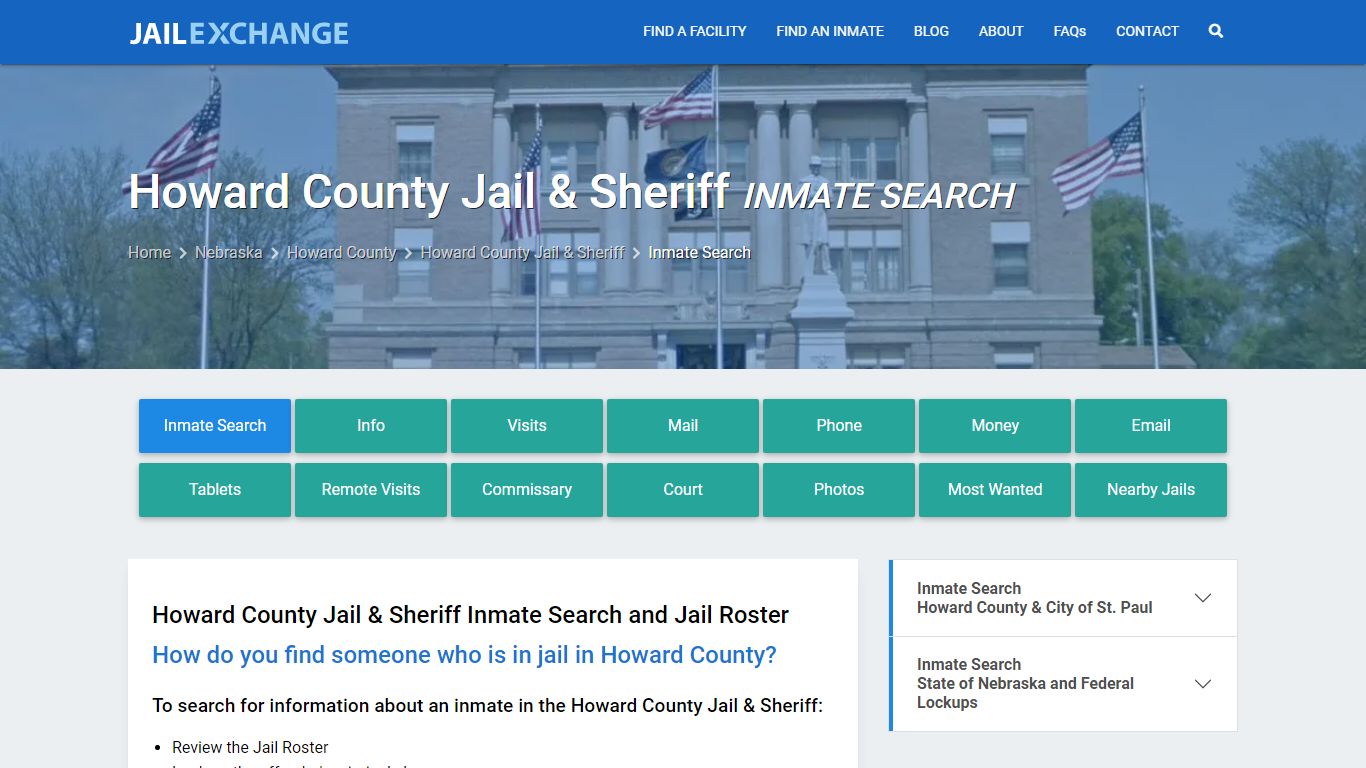 Inmate Search: Roster & Mugshots - Howard County Jail & Sheriff, NE