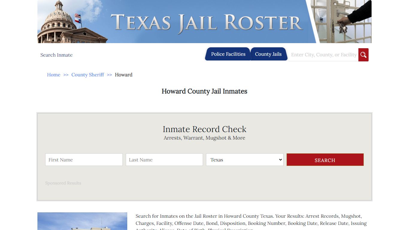 Howard County Jail Inmates | Jail Roster Search