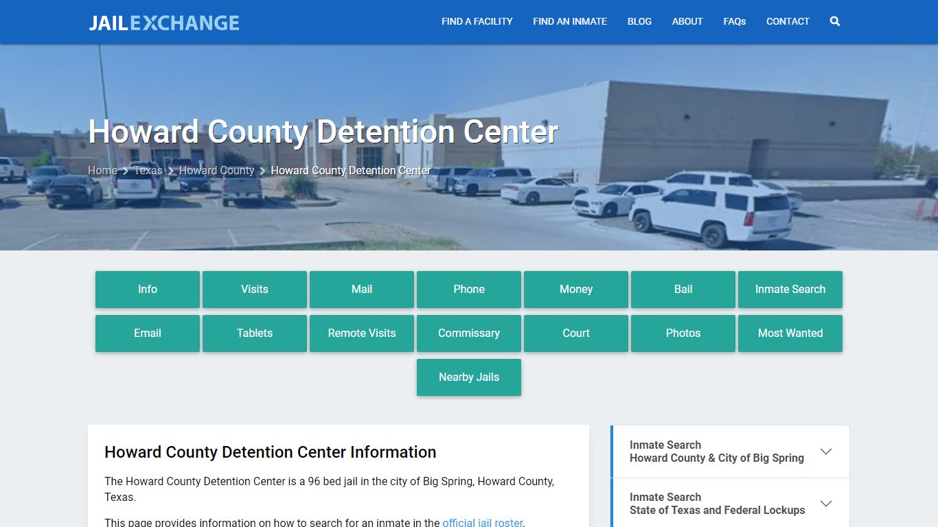 Howard County Detention Center, TX Inmate Search, Information