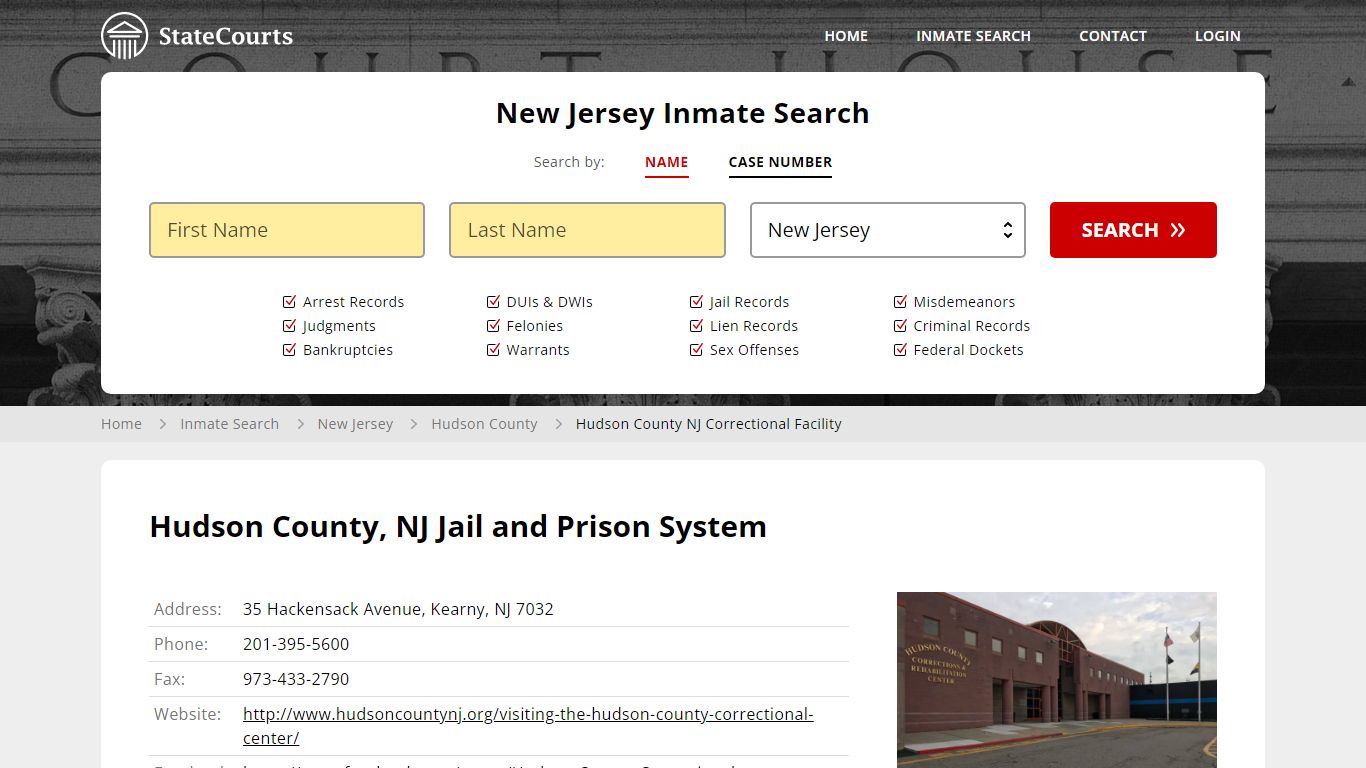 Hudson County NJ Correctional Facility Inmate Records Search, New ...