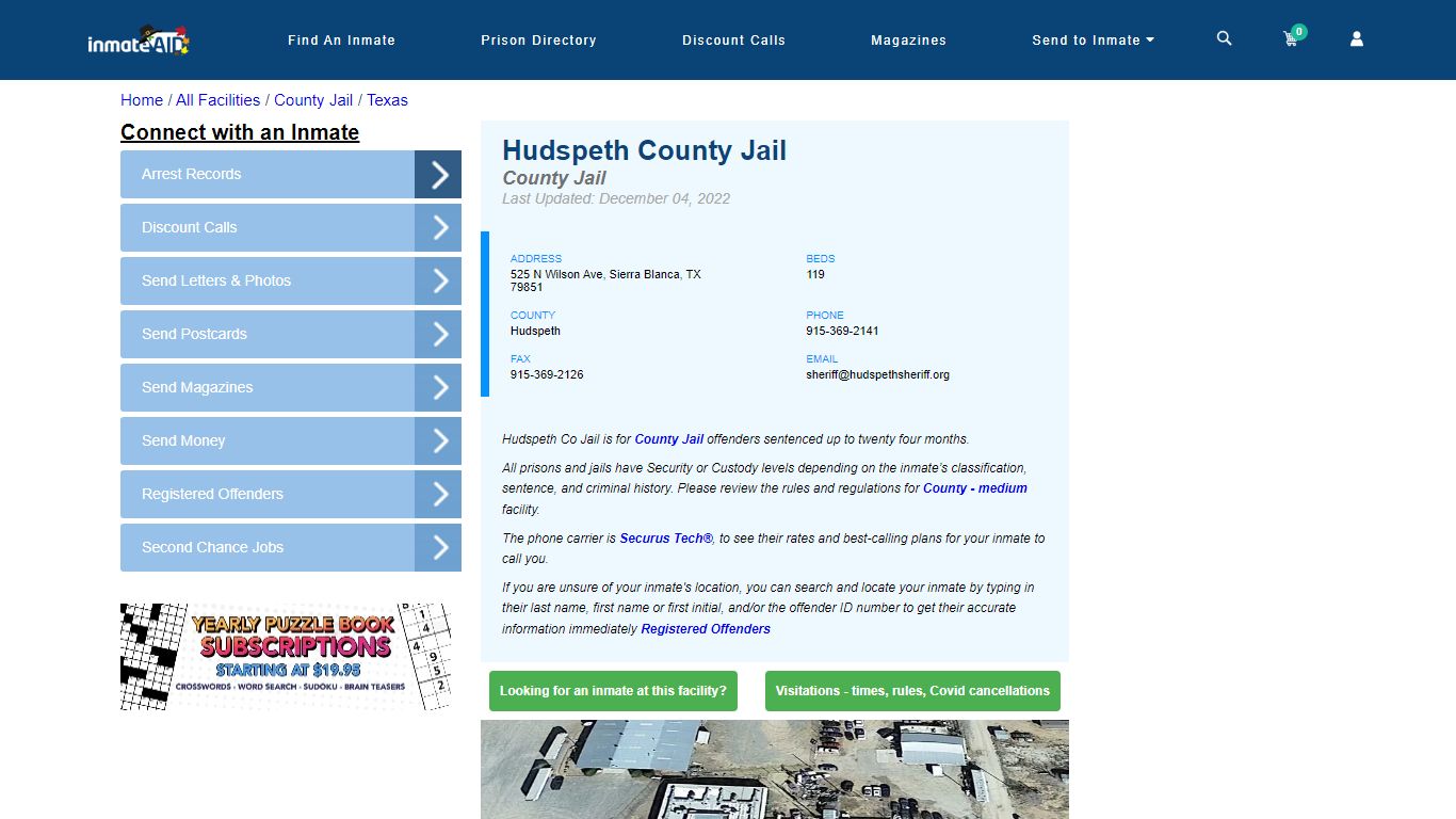 Hudspeth County Jail - Inmate Locator - Sierra Blanca, TX