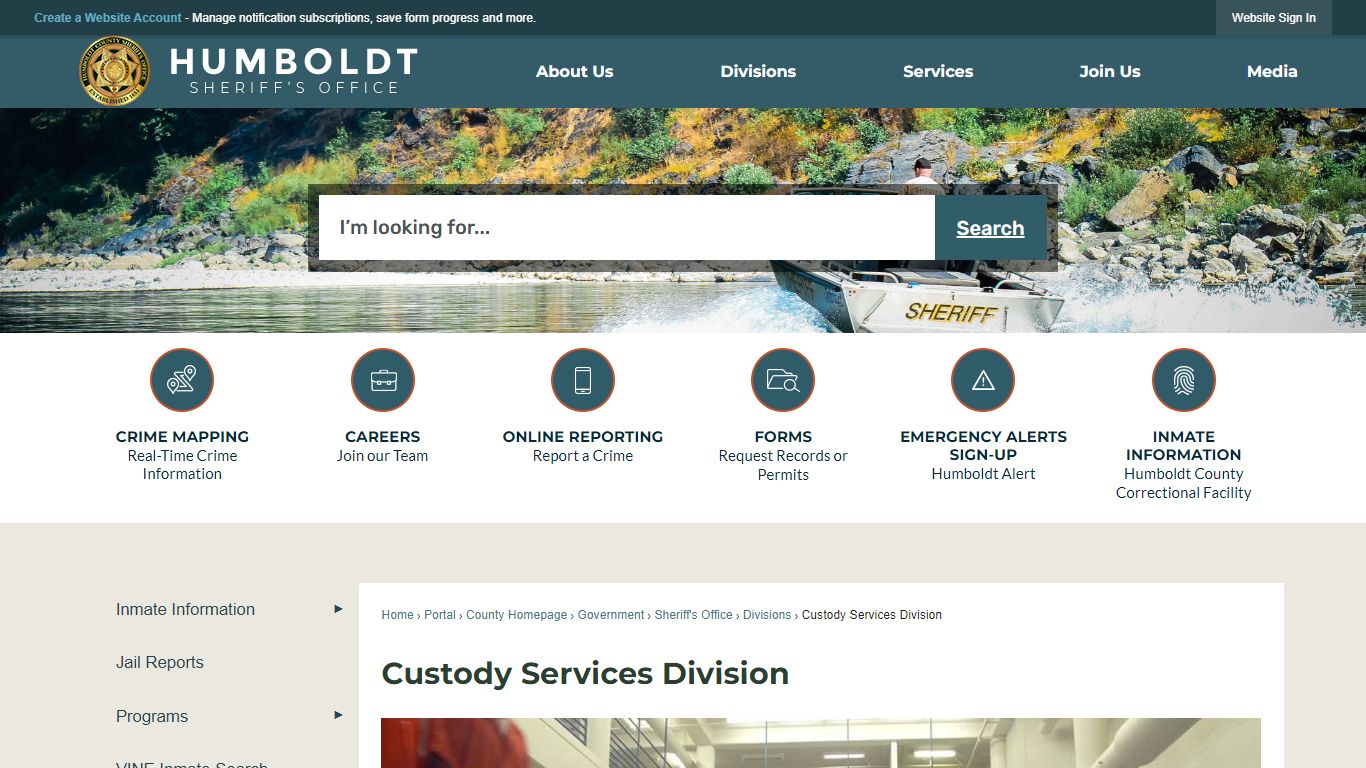 Custody Services Division | Humboldt County, CA - Official Website