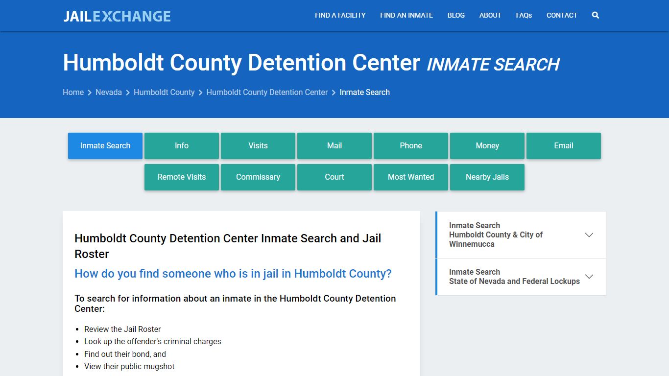 Humboldt County Detention Center Inmate Search - Jail Exchange