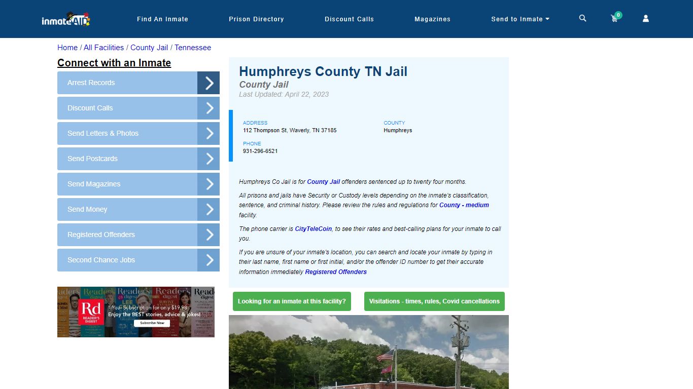 Humphreys County TN Jail - Inmate Locator - Waverly, TN