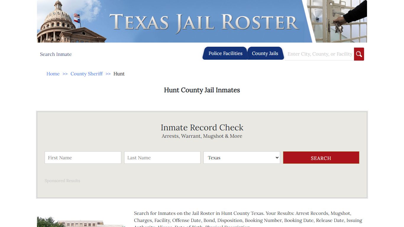 Hunt County Jail Inmates | Jail Roster Search