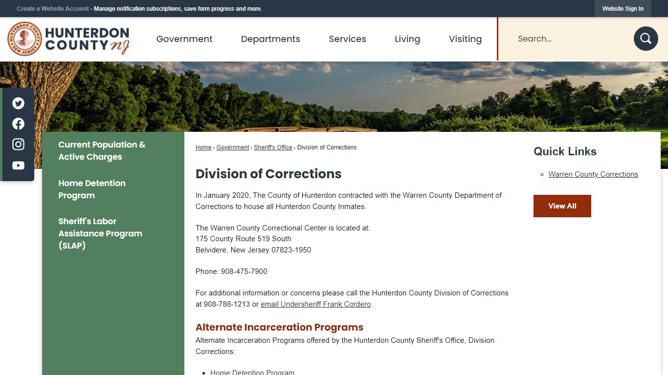 Division of Corrections | Hunterdon County, NJ