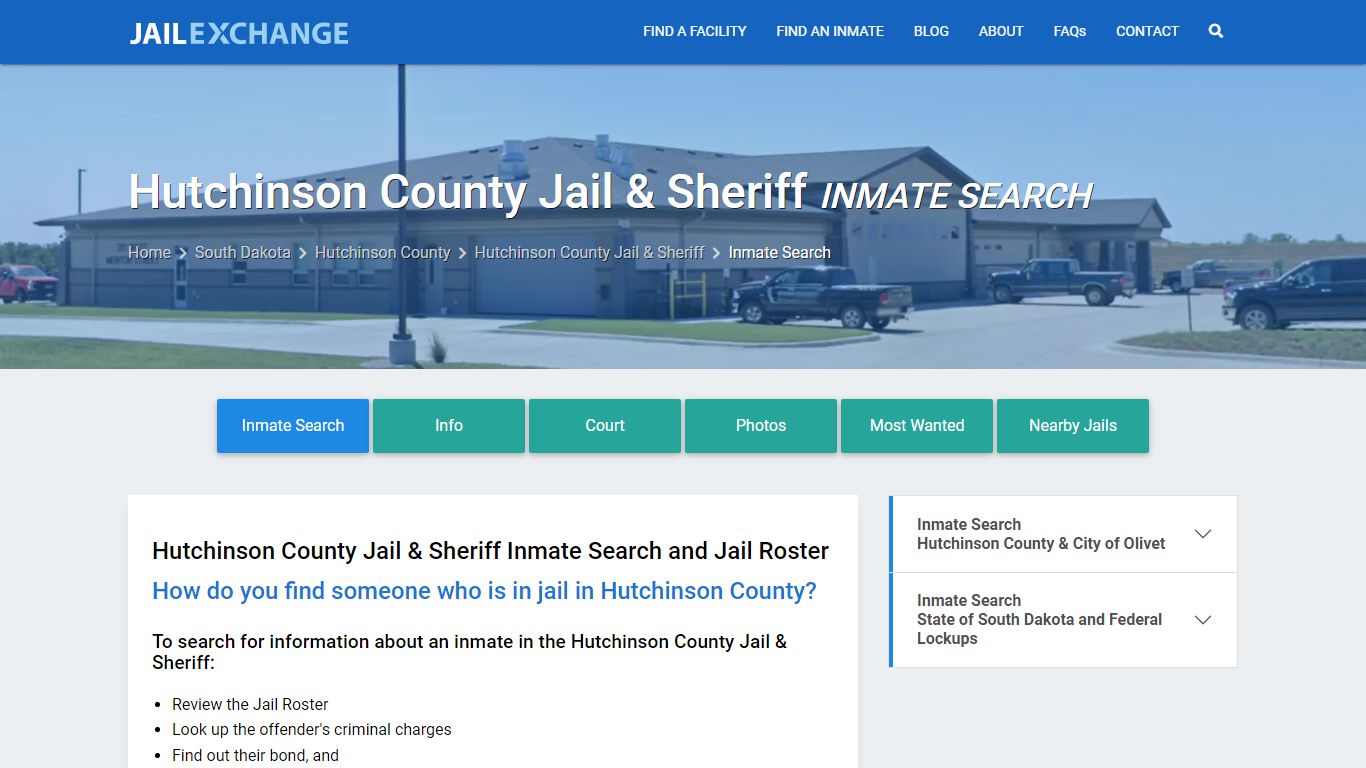Hutchinson County Jail & Sheriff Inmate Search - Jail Exchange