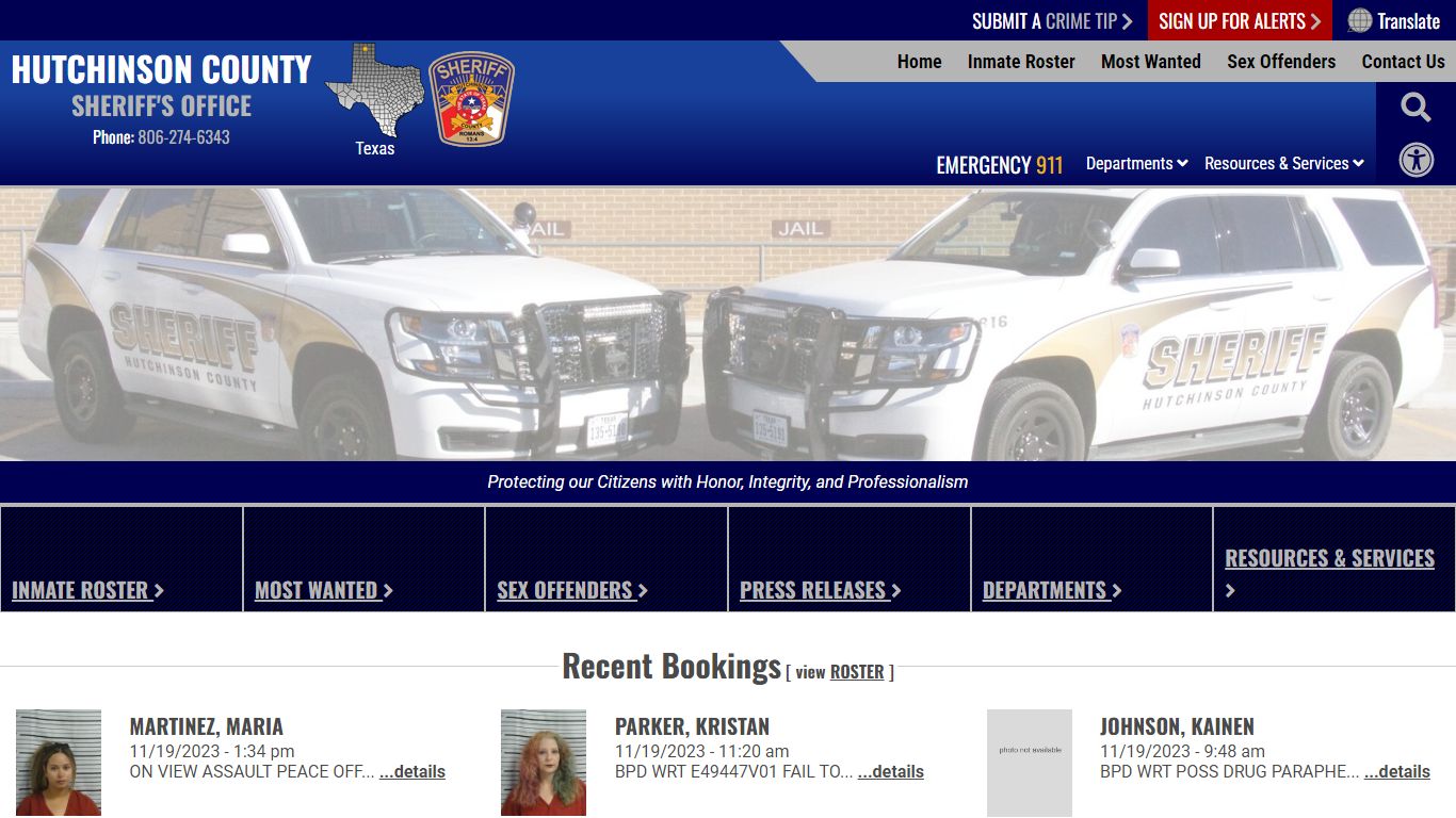 Inmate Roster - Page 2 Current Inmates - Hutchinson County Sheriff TX