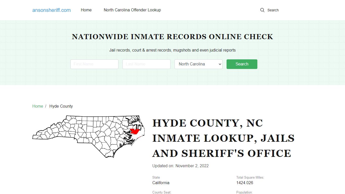 Hyde County, NC Inmate Search, Jails, Sheriff