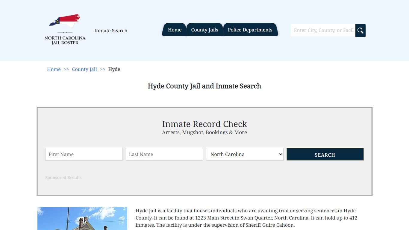 Hyde County Jail and Inmate Search | North Carolina Jail Roster