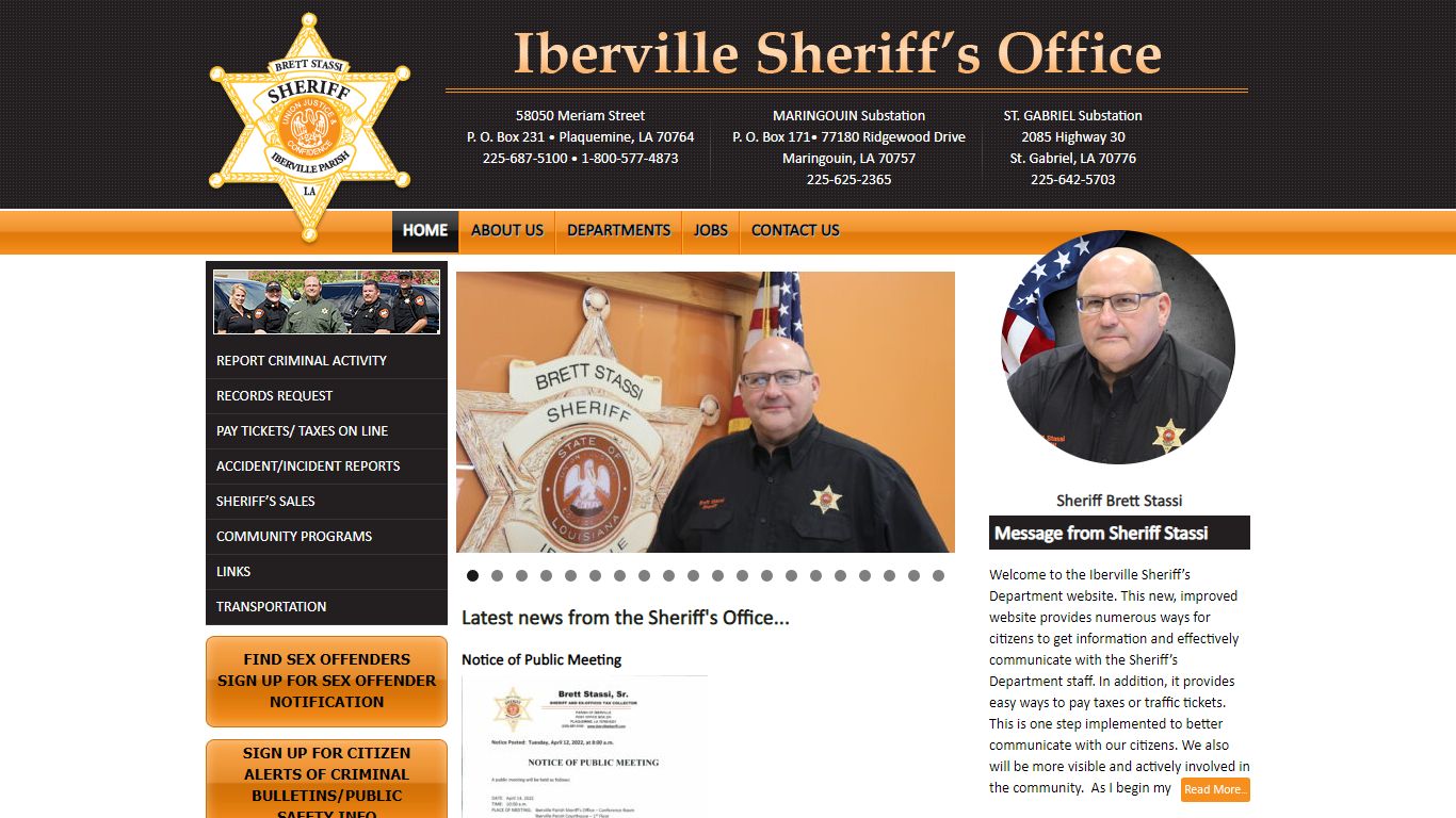 Iberville Sheriff's Office | Sheriff Brett Stasi