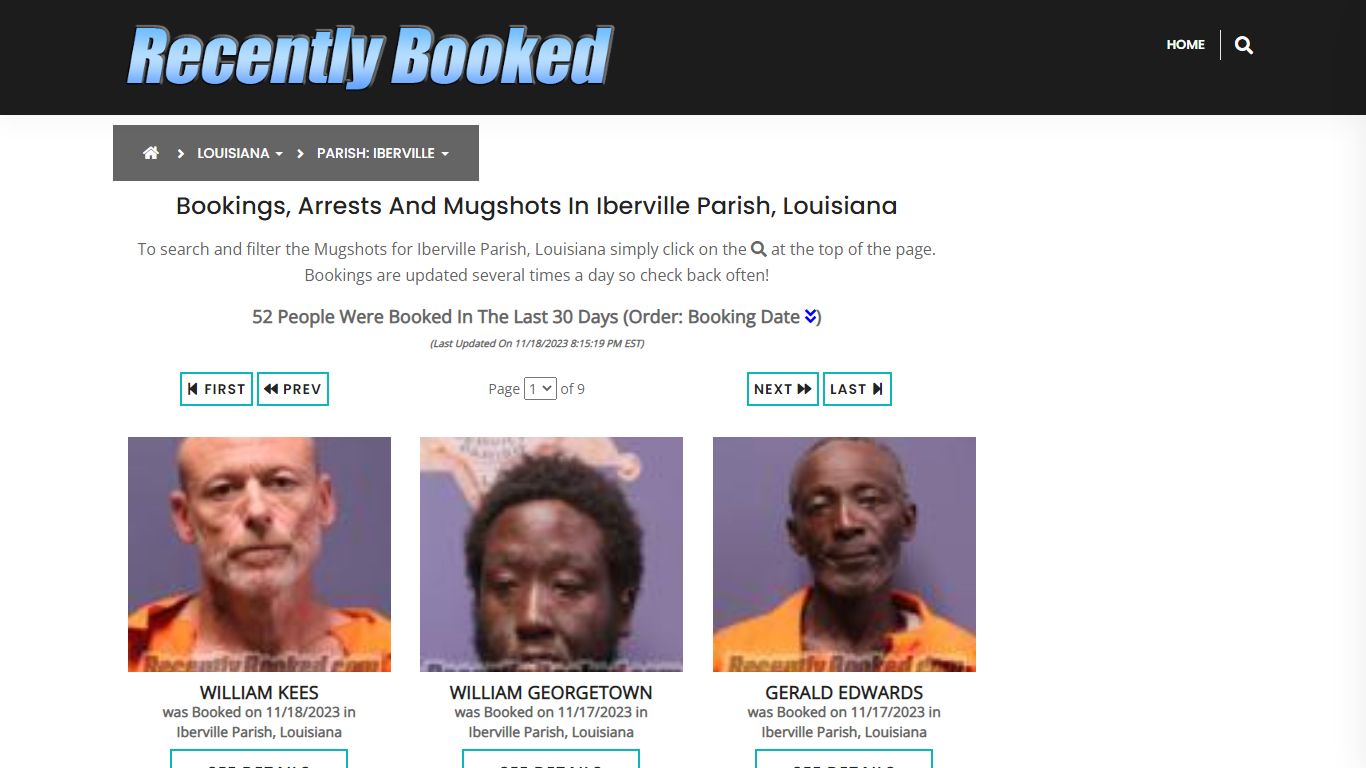 Recent bookings, Arrests, Mugshots in Iberville Parish, Louisiana