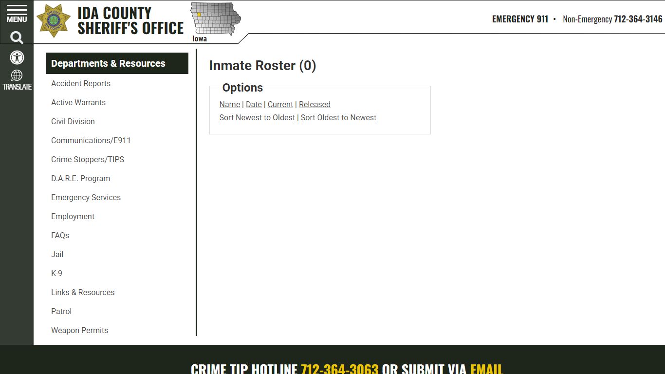Inmate Roster - Released Inmates Booking Date Descending - Ida County ...