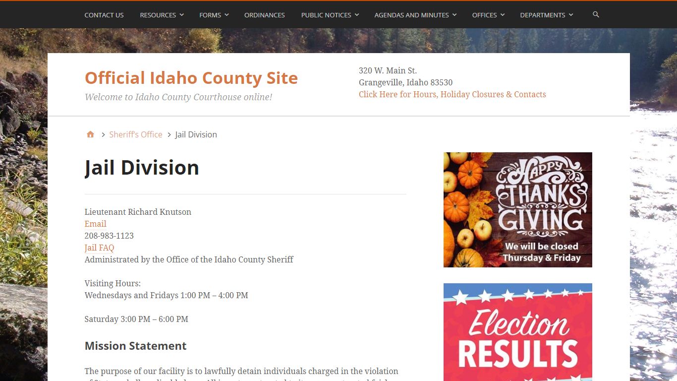 Jail Division – Official Idaho County Site