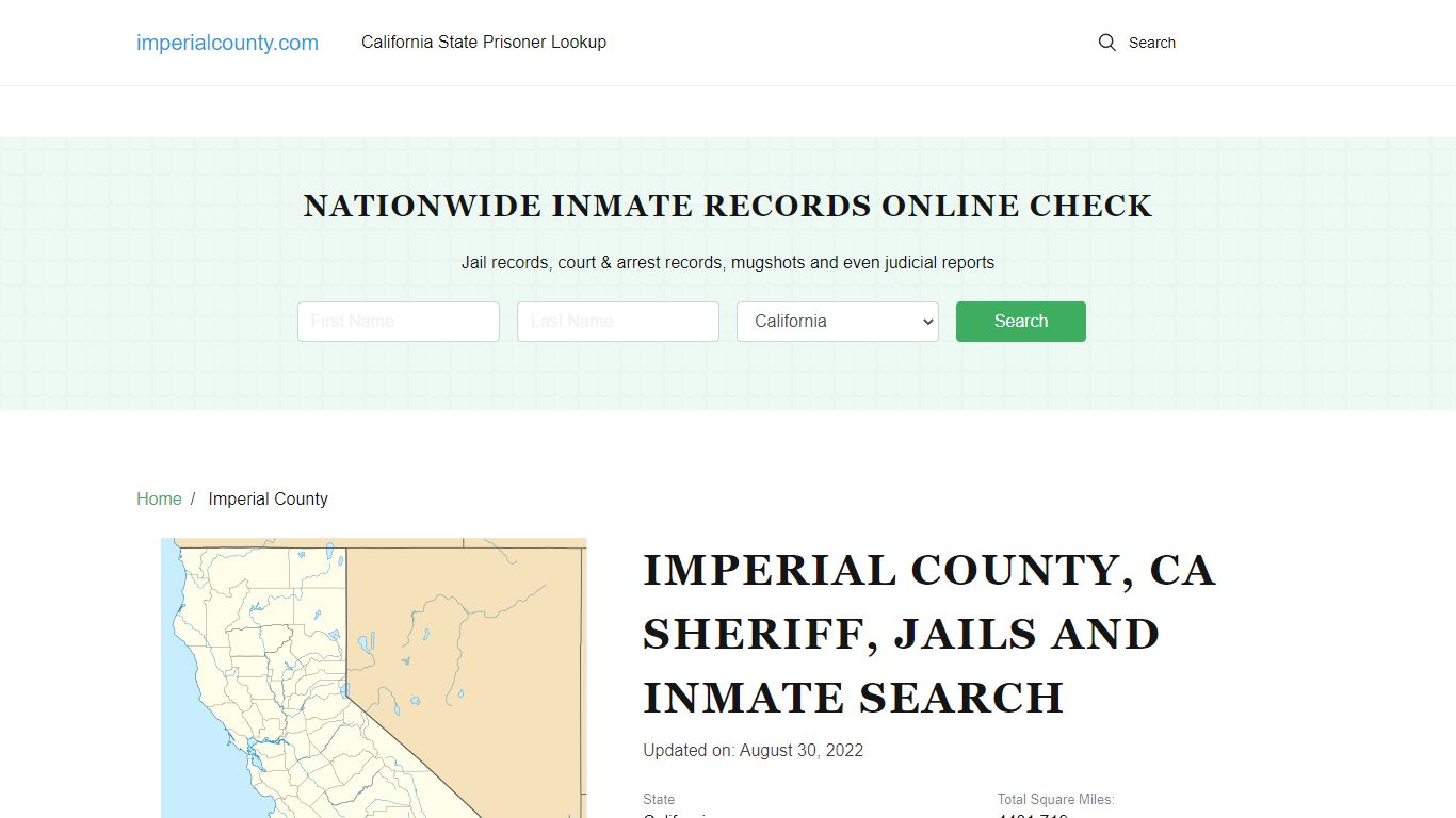 Imperial County, CA Sheriff, Jails and Inmate Search