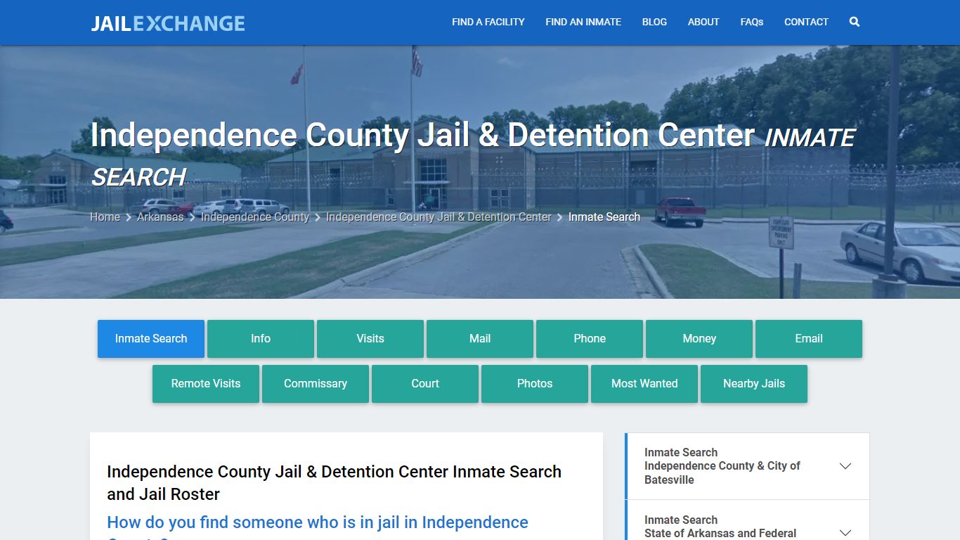 Independence County Jail & Detention Center Inmate Search