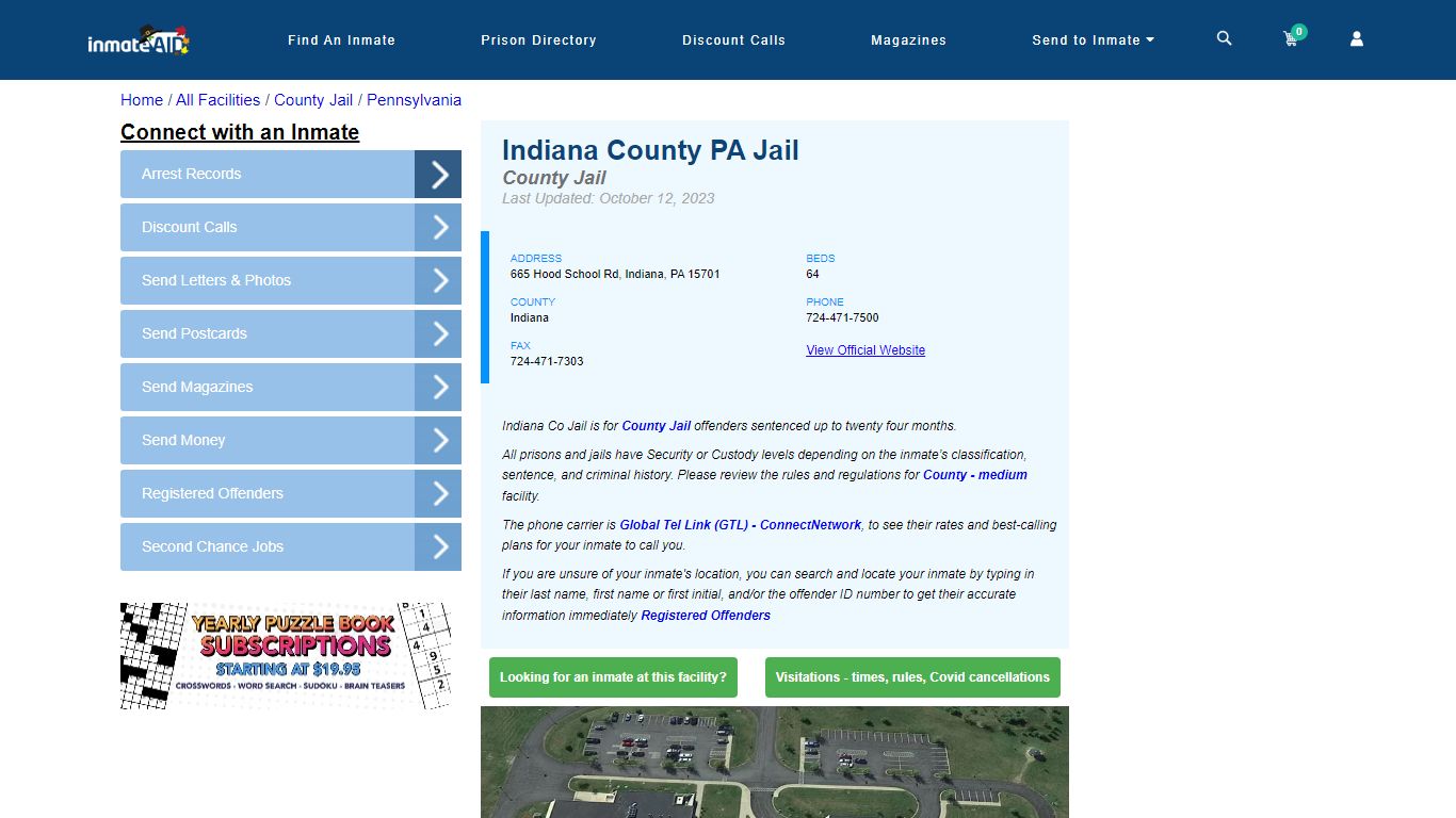 Indiana County PA Jail - Inmate Locator - Indiana, PA