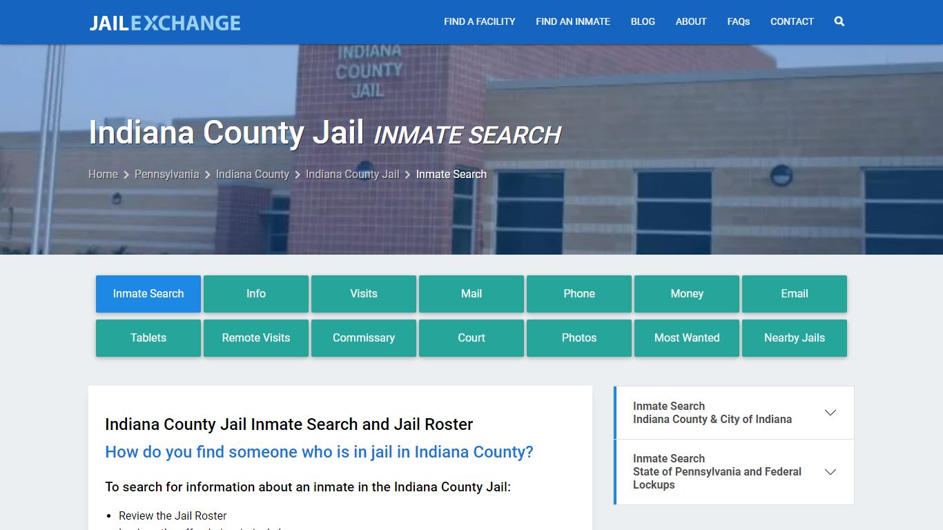 Inmate Search: Roster & Mugshots - Indiana County Jail, PA