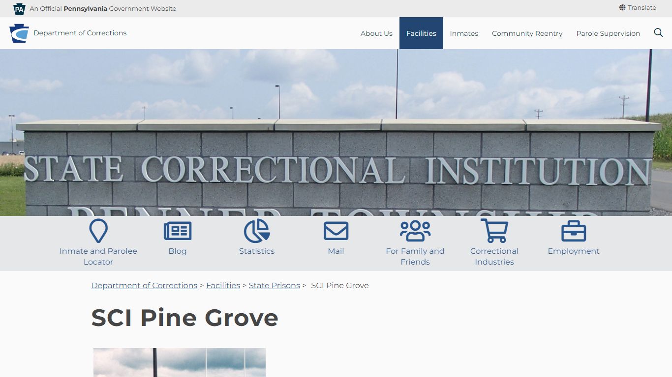SCI Pine Grove - Pennsylvania Department of Corrections