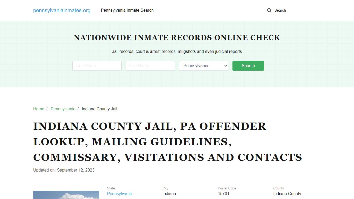 Indiana County Jail, PA: Inmate Search Options, Visitations, Contacts