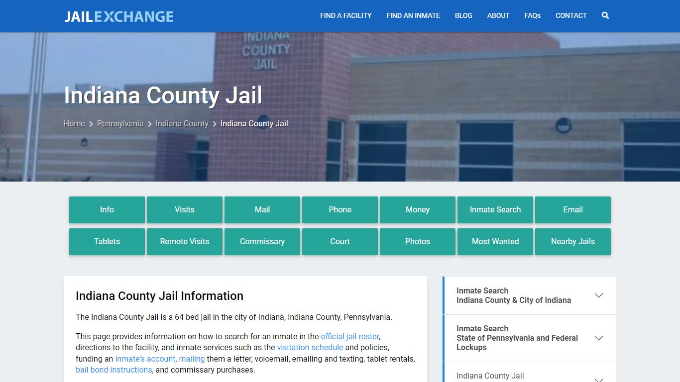 Indiana County Jail, PA Inmate Search, Information