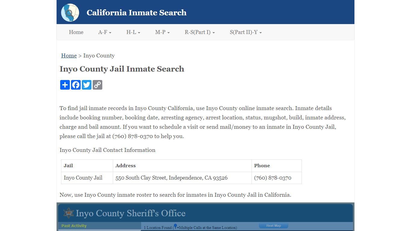 Inyo County Jail Inmate Search