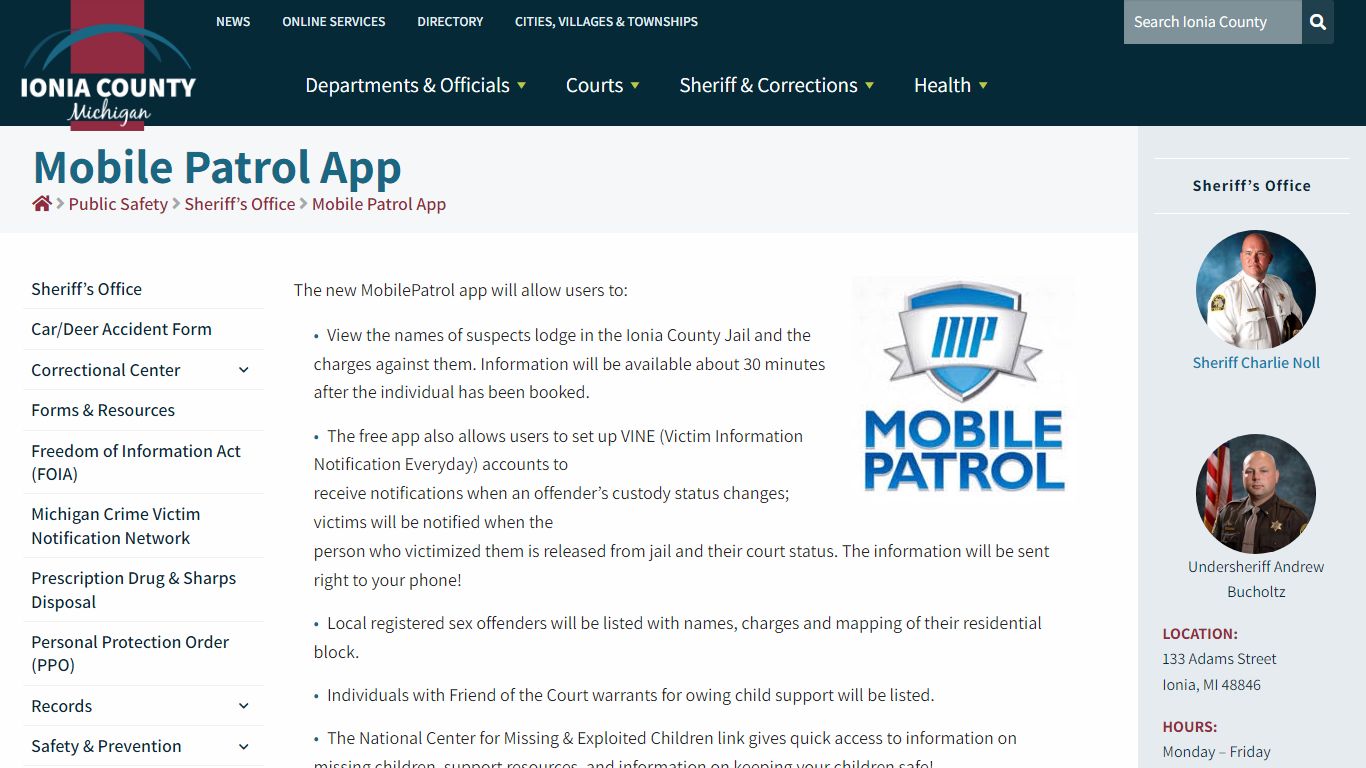 Mobile Patrol App – Ionia County