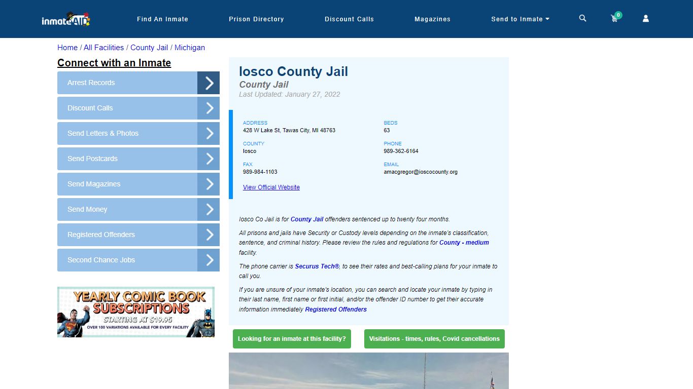 Iosco County Jail - Inmate Locator - Tawas City, MI