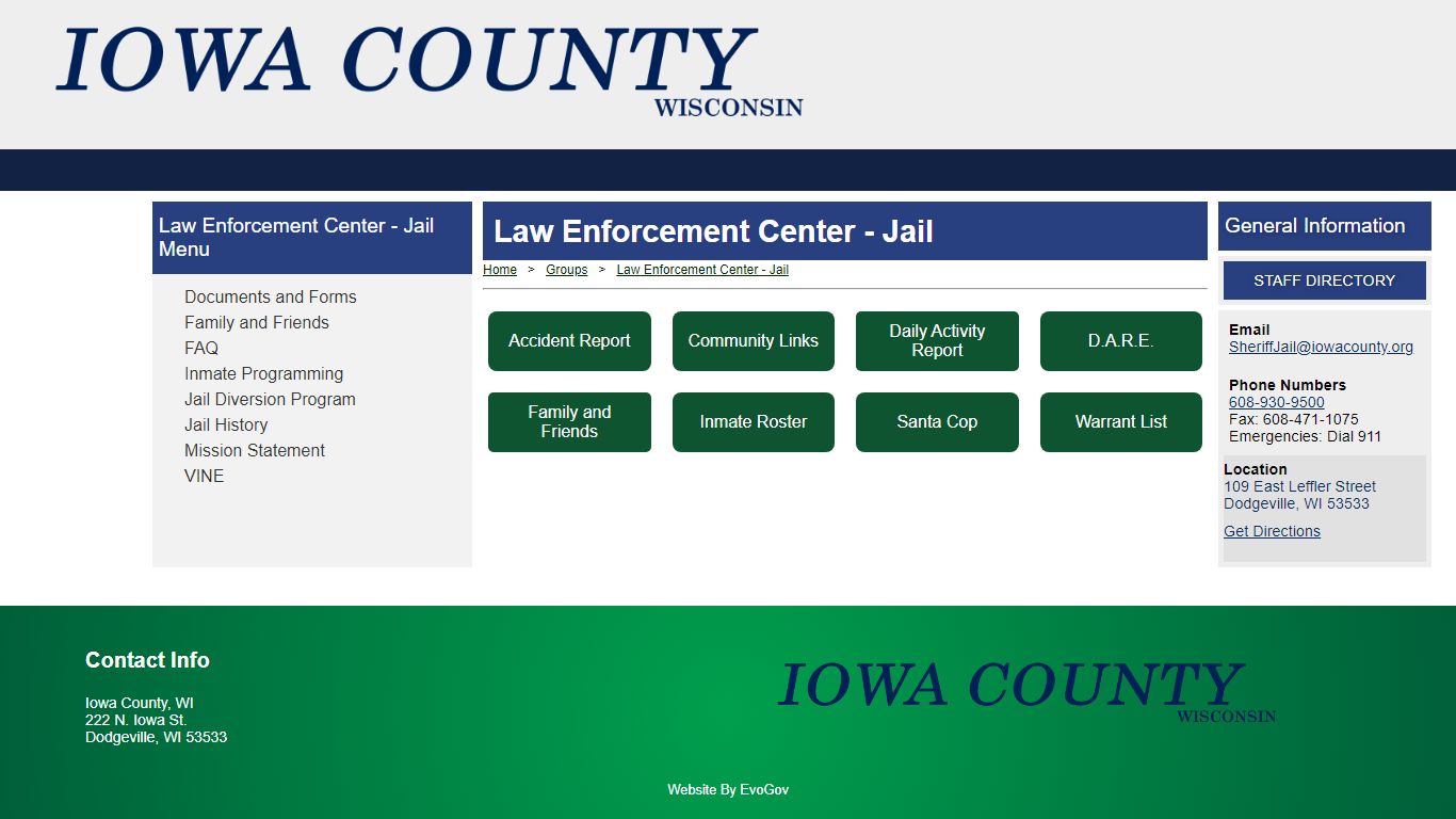 Jail - Welcome to the Official Website of Iowa County, WI