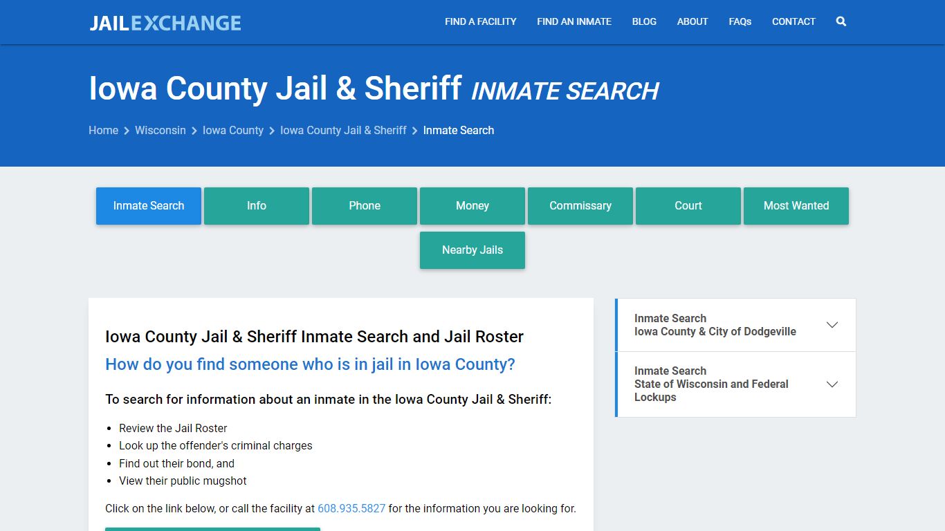 Inmate Search: Roster & Mugshots - Iowa County Jail & Sheriff, WI