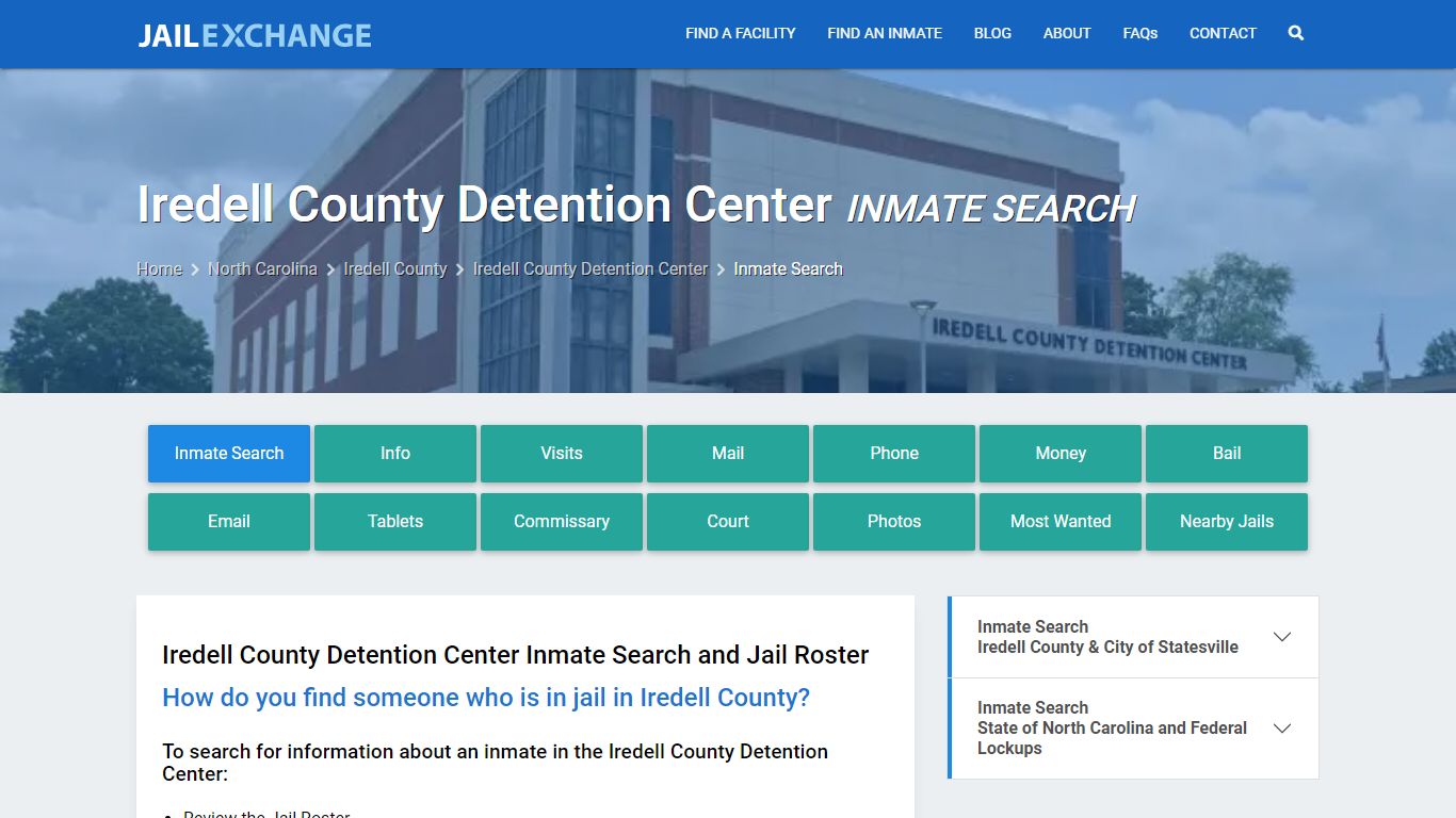 Iredell County Detention Center Inmate Search - Jail Exchange