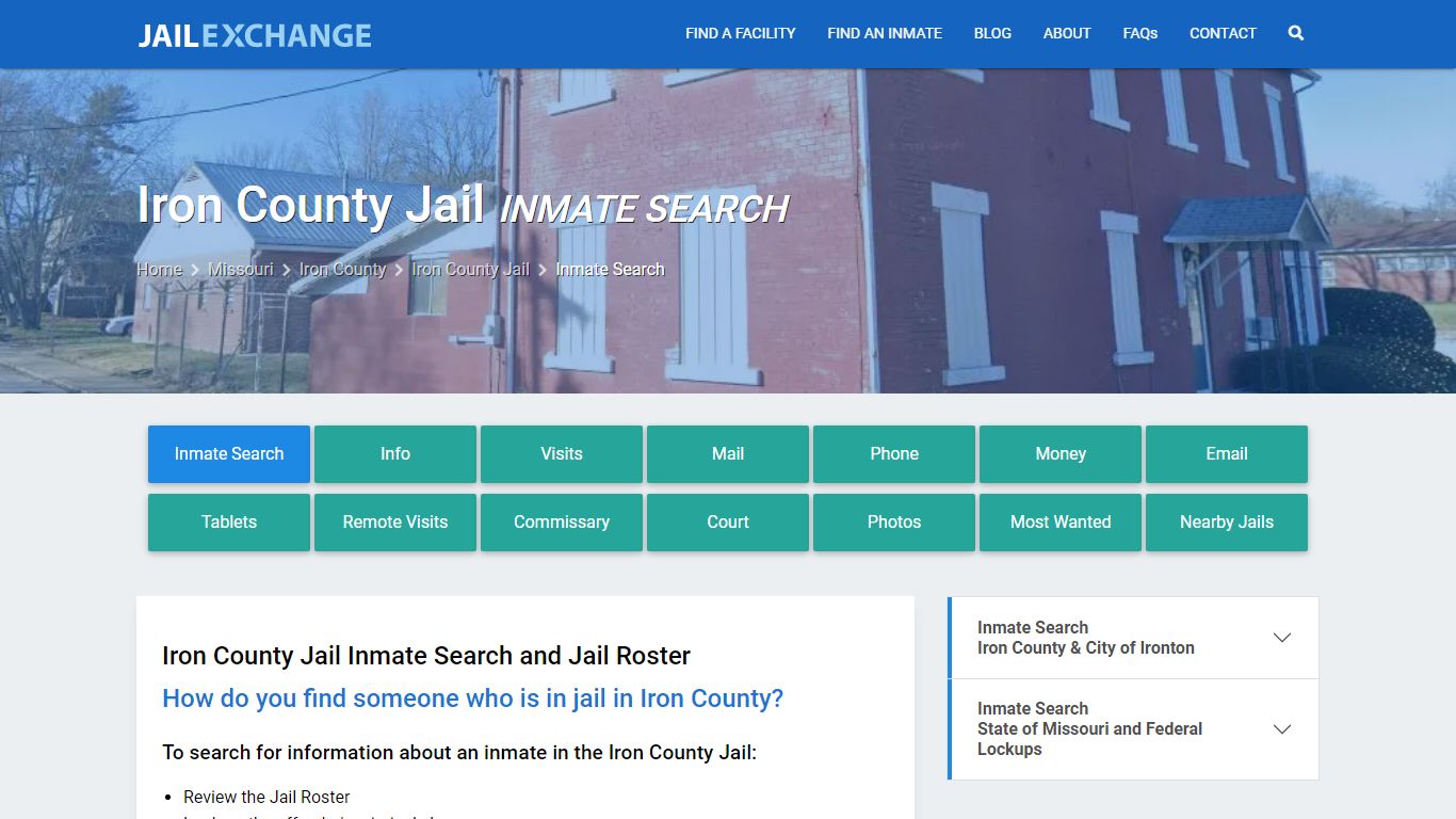 Inmate Search: Roster & Mugshots - Iron County Jail, MO