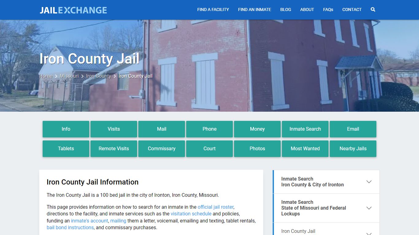 Iron County Jail, MO Inmate Search, Information