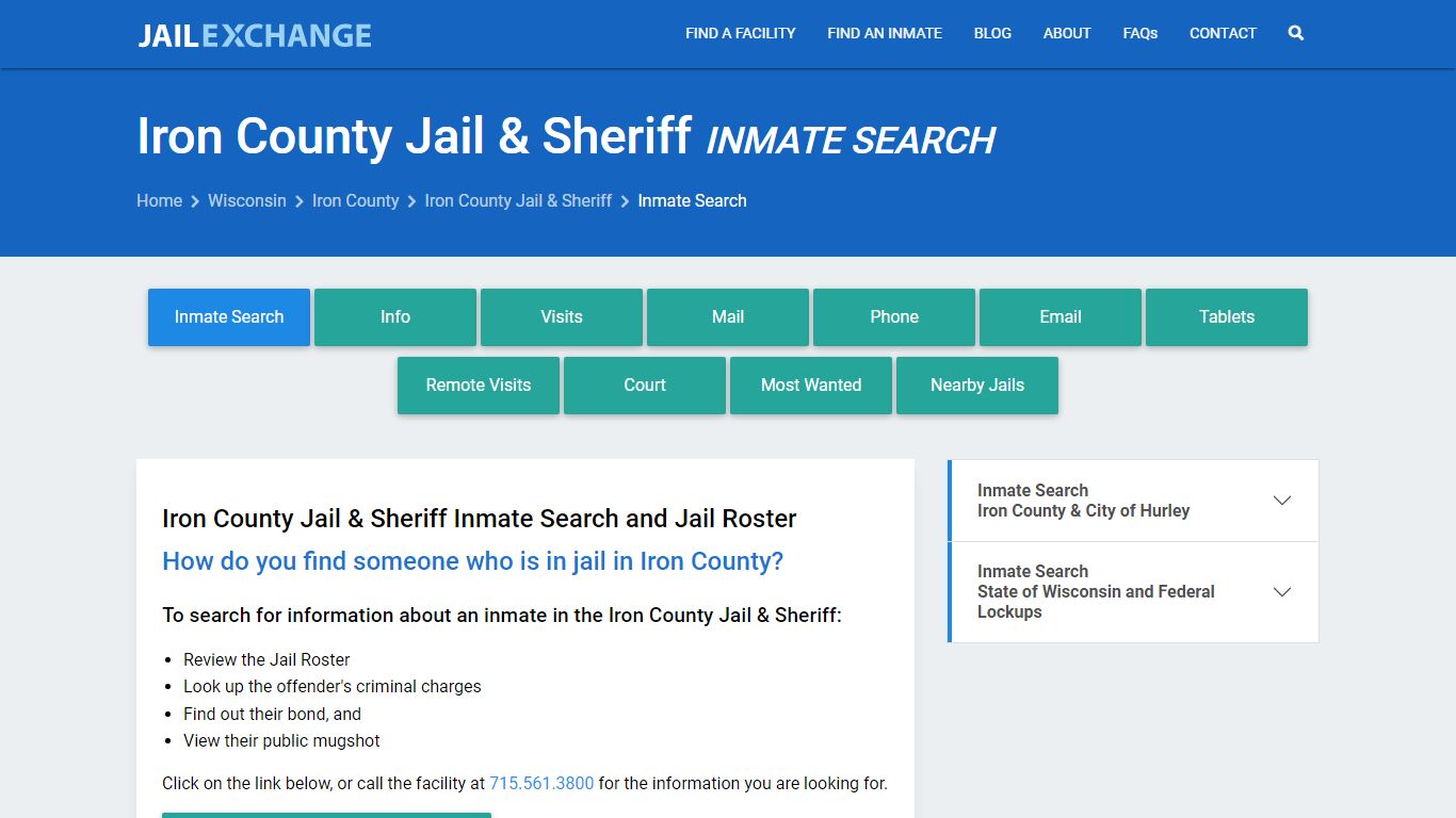 Iron County Jail & Sheriff Inmate Search - Jail Exchange