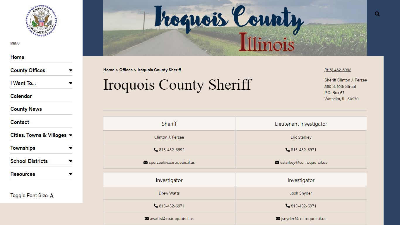 Iroquois County Sheriff - Iroquois County