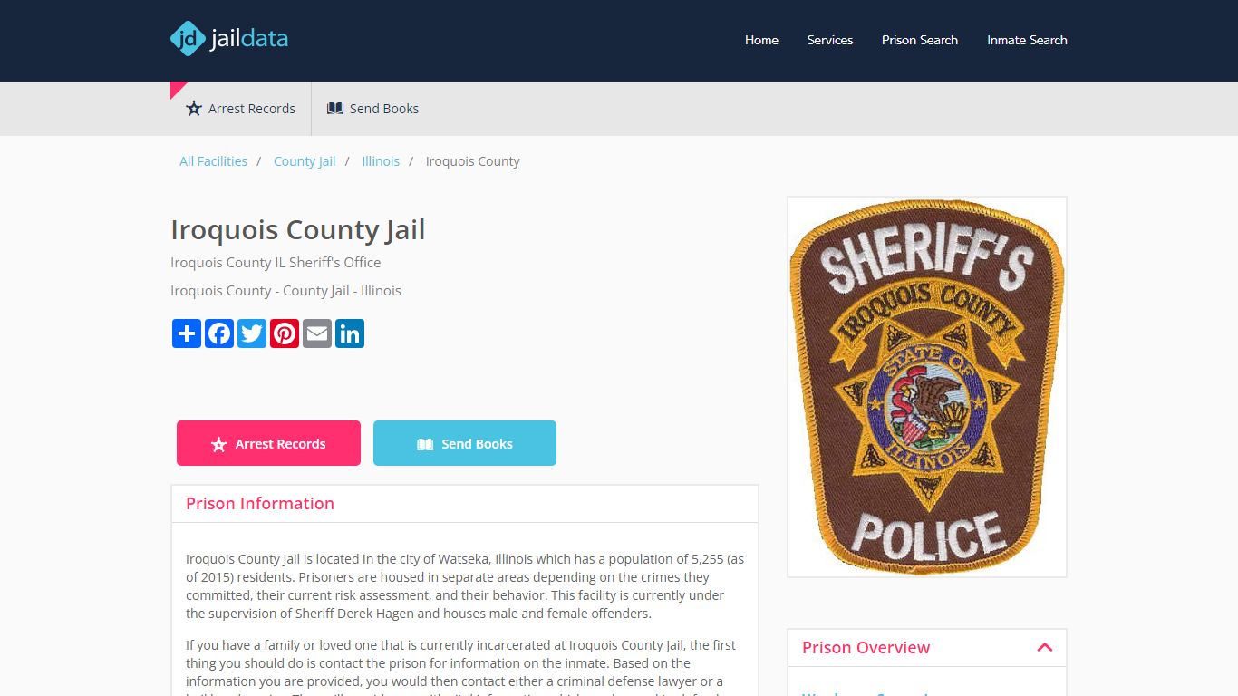 Iroquois County Jail Inmate Search and Prisoner Info - Watseka, IL