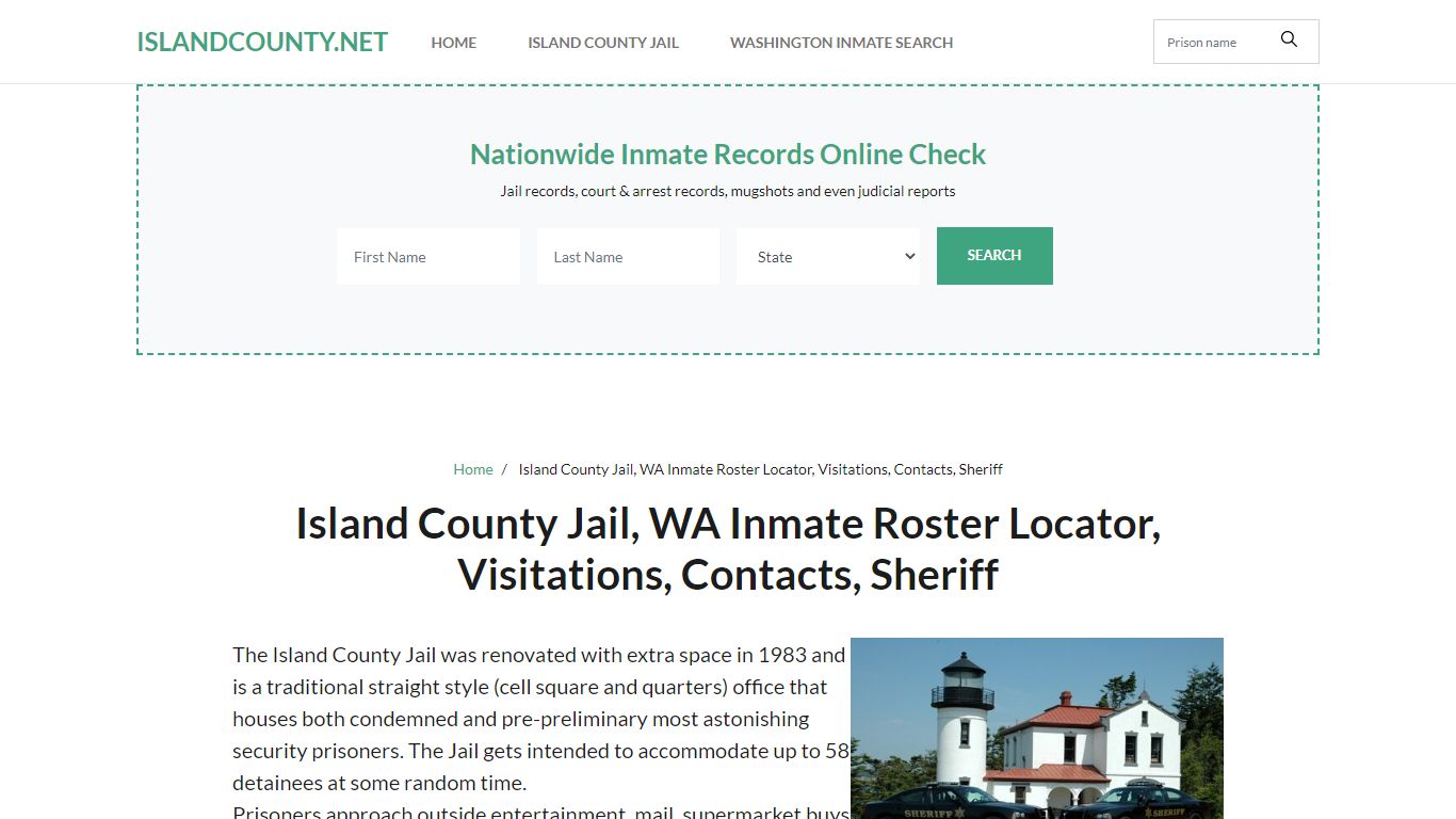 Island County Jail, WA Inmate Roster Locator, Visitations, Sheriff