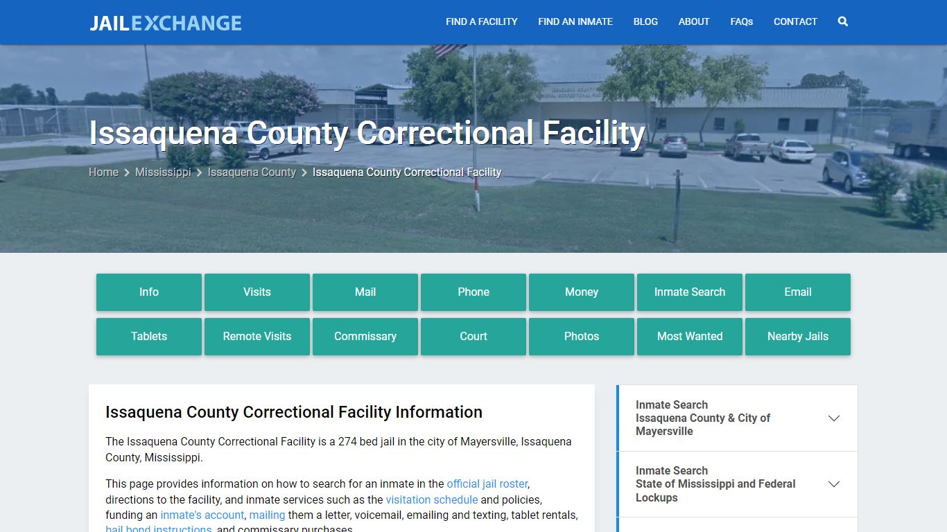 Issaquena County Correctional Facility, MS Inmate Search, Information