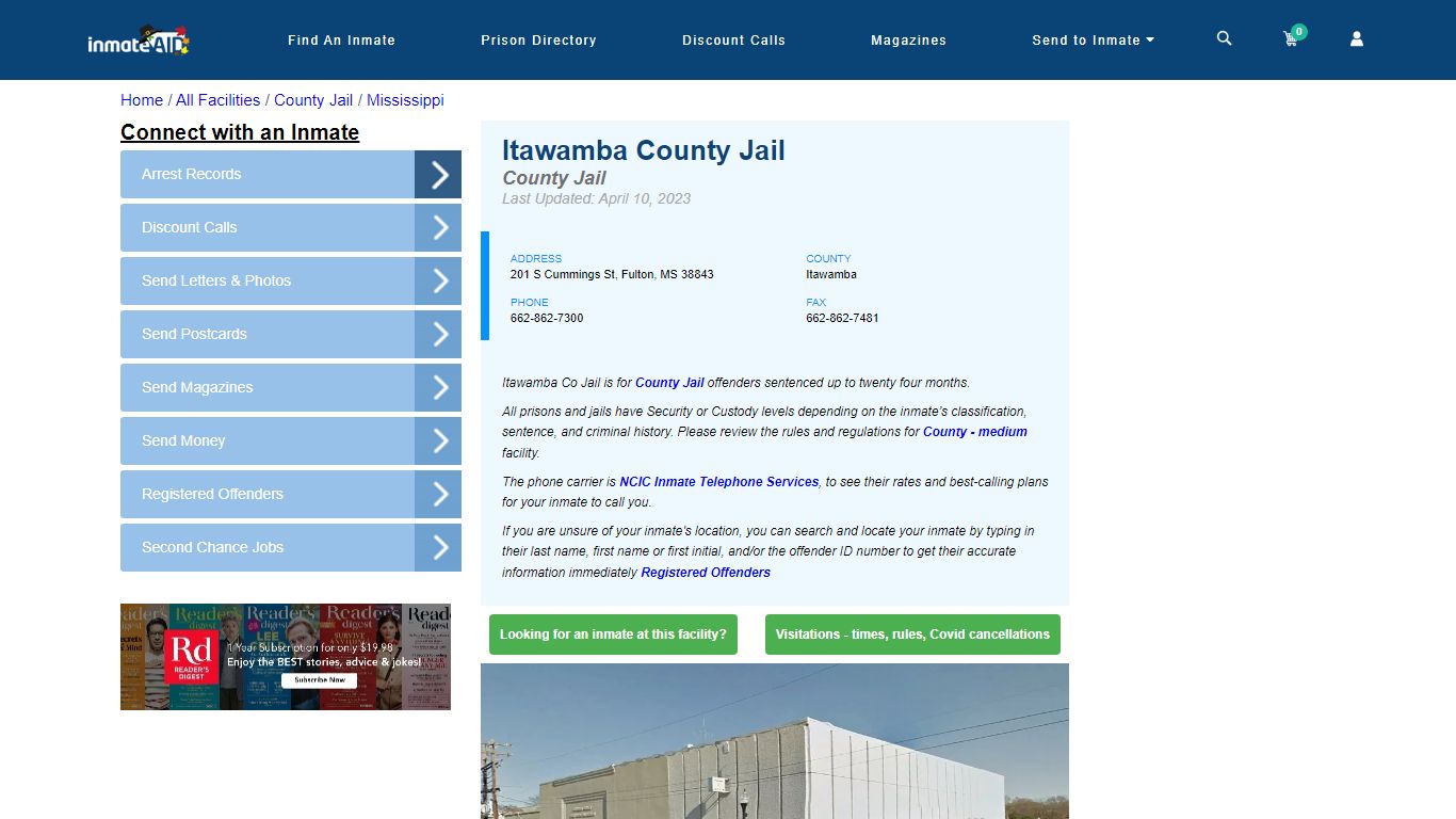 Itawamba County Jail - Inmate Locator - Fulton, MS