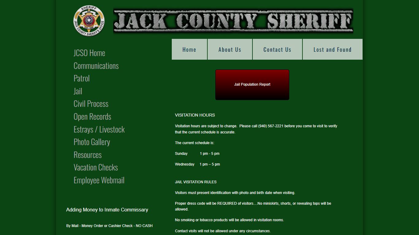 Inmate Information - Jack County Sheriff's Office