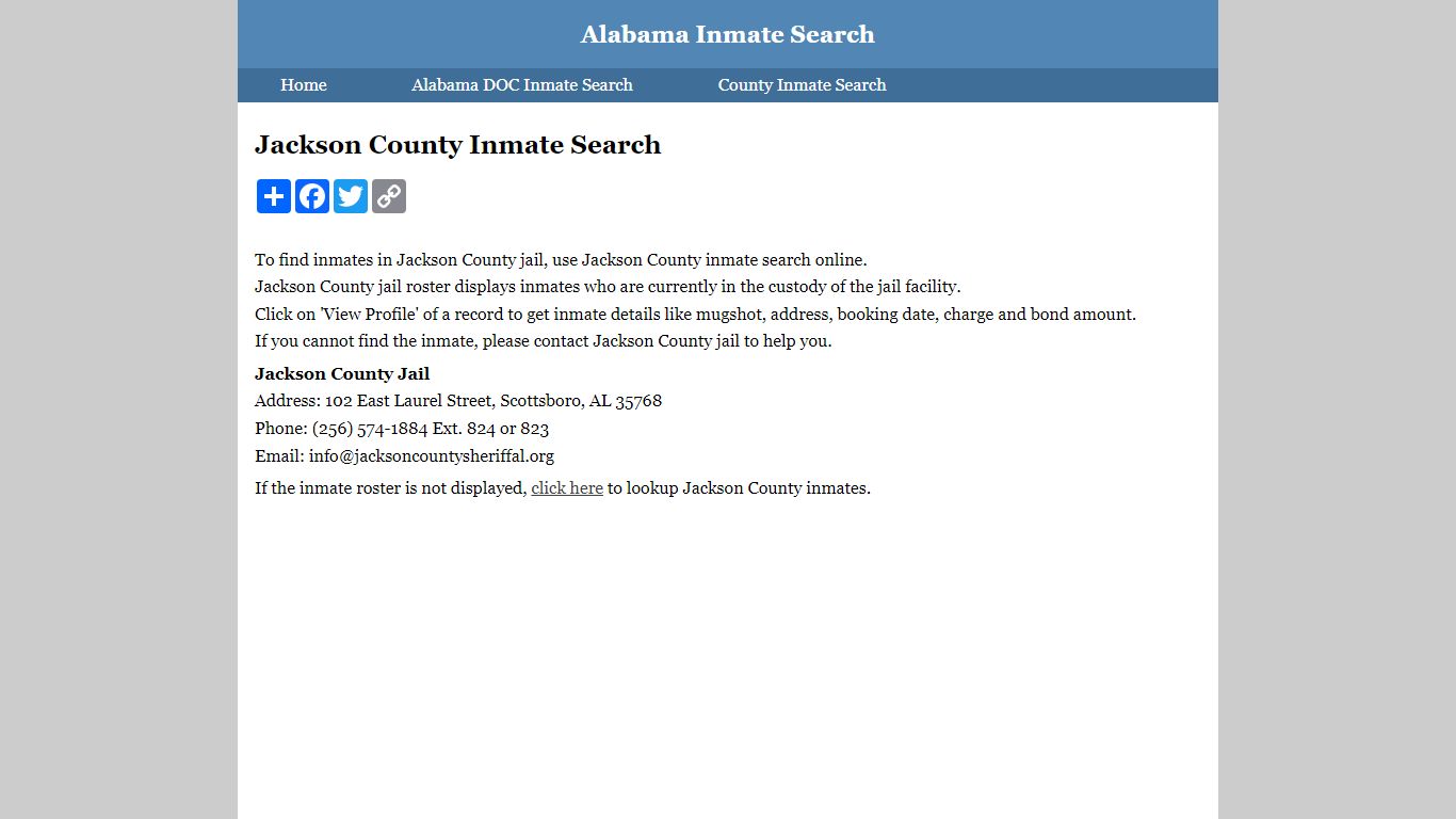Jackson County Inmate Search