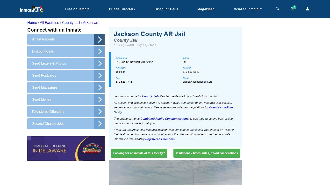 Jackson County AR Jail - Inmate Locator - Newport, AR