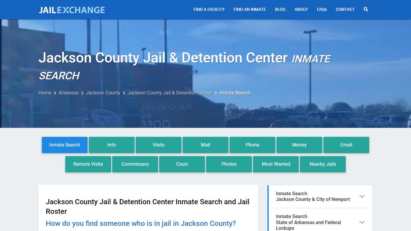 Jackson County Jail & Detention Center Inmate Search