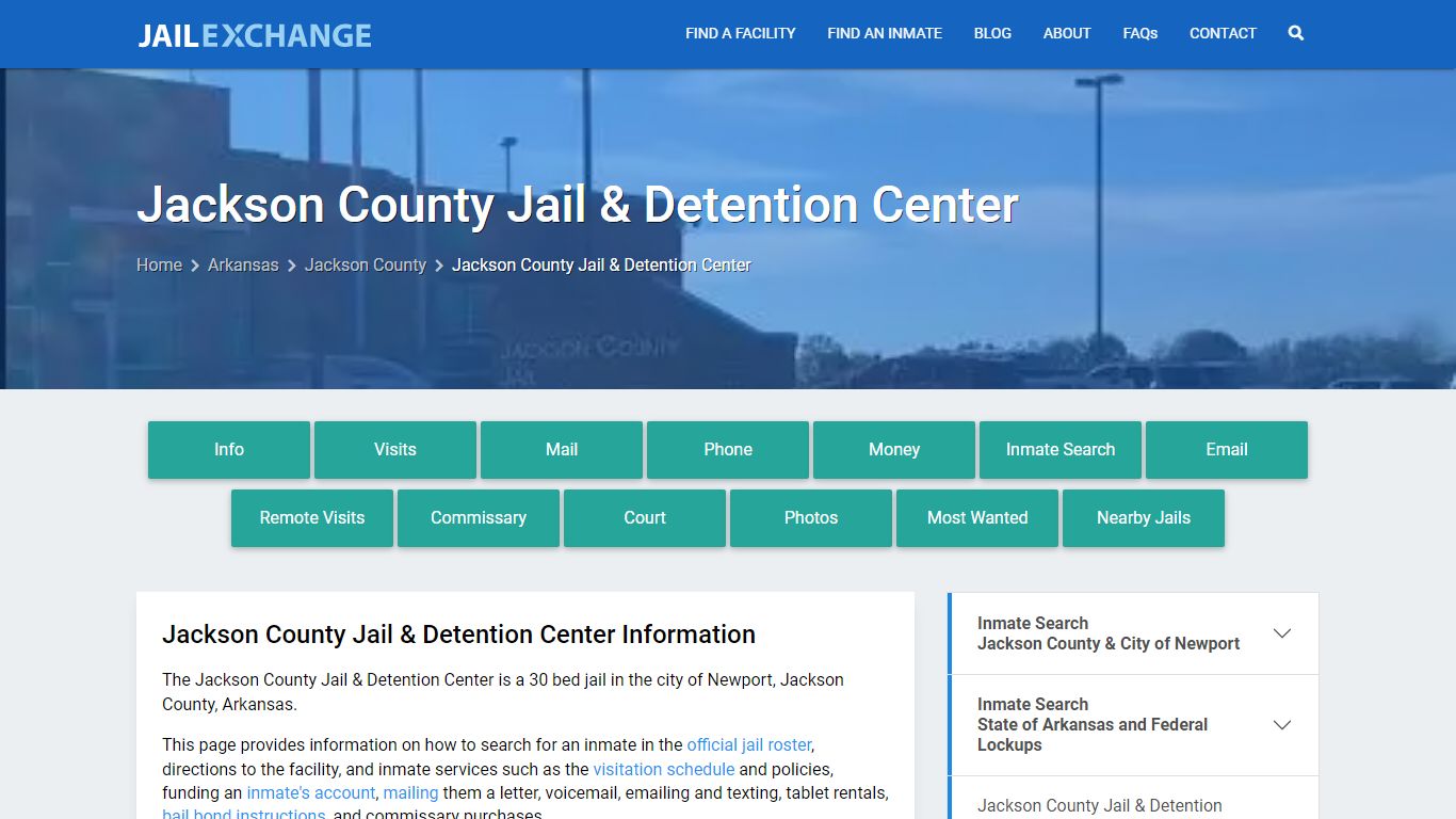 Jackson County Jail & Detention Center, AR Inmate Search, Information