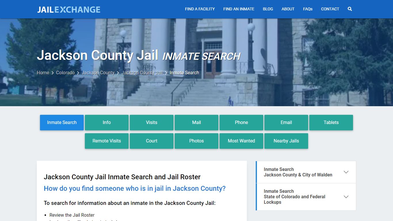 Inmate Search: Roster & Mugshots - Jackson County Jail, CO